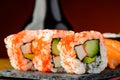 California rolls sushi closeup