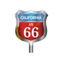 California route signboard. Vector illustration decorative design