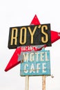 California,the Roy`s motel sign