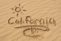 California in the Sand Royalty Free Stock Photo