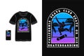 California skate club t shirt design silhouette retro vintage 80s style