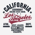 California sport wear T-shirt Typography design. Vector