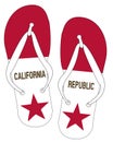 California State Flag Flip Flop Shoes Royalty Free Stock Photo