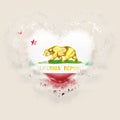 California state flag on a grunge heart. United states local fla Royalty Free Stock Photo