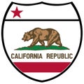 California State Flag In An Interstate Sign