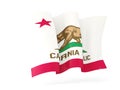 California state flag waving icon close up. United states local Royalty Free Stock Photo