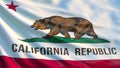 California state flag. Waving flag of California state, United States of America Royalty Free Stock Photo