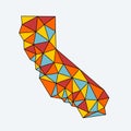 California state low poly vector map Royalty Free Stock Photo