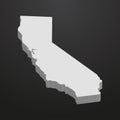 California State map in gray on a black background 3d Royalty Free Stock Photo