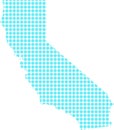 California State Map Vector Illustration USA Outline Silhouette with Blue Circle Pattern on White Background Royalty Free Stock Photo