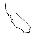 California black outline map. State of USA Royalty Free Stock Photo