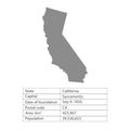 California. States of America territory on white background. Separate state. Vector illustration Royalty Free Stock Photo