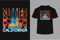 California Summer Time Typography T-Shirt Design Royalty Free Stock Photo