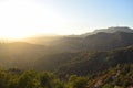 California sunset over the mountains seen at Griffith Park, Hollywood