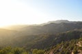 California sunset over the mountains seen at Griffith Park, Hollywood