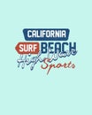 California Surf Beach Typography vector t shirt design