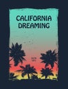 California surfer tee graphic Royalty Free Stock Photo