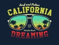 California surfer tee graphic Royalty Free Stock Photo