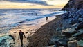 California Surfers on the beach Royalty Free Stock Photo