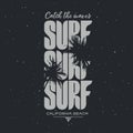 California surfing t-shirt apparel design. Vector illustration.