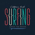 California surfing t-shirt apparel design. Vector illustration.