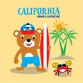 California surfing t shirt vector art