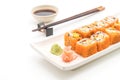 california sushi roll - japanese food style Royalty Free Stock Photo