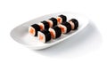 California sushi roll - japanese food style on white background Royalty Free Stock Photo