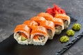 California sushi roll with salmon