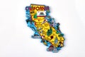 California tourist map magnet souvenir. Royalty Free Stock Photo