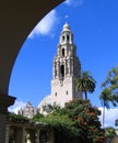 California Tower with arch, Museum of Man, Balboa Park, San Diego Royalty Free Stock Photo