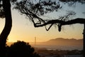 California trip San Francisco golden bridge during sunset summer time blu sky. Royalty Free Stock Photo