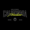 California typography streetwear clothing design vector