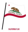 California U.S. State Flag Waving Vector Illustration on White Background Royalty Free Stock Photo