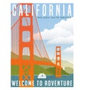 California, United States travel poster or sticker