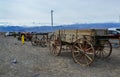 CALIFORNIA, USA - NOVEMBER 29, 2019: an old cart from the times of westernization and cowboys in the interior near a store in Royalty Free Stock Photo