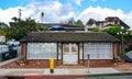 CALIFORNIA, USA - NOVEMBER 29, 2019: one-story america, a typical small house of poor americans in California