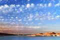 California. USA. October 2012. View of a hilly desert with beautiful clouds without defects