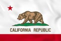 California waving flag. California state flag background texture Royalty Free Stock Photo
