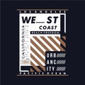 California west coast typography graphic t shirt vector illustration denim style vintage