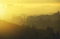 California West Hollywood and Santa Monica Foggy Hills Panorama Royalty Free Stock Photo