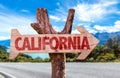 California wooden sign with road background Royalty Free Stock Photo