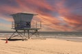 Beach lifeguard tower on Coronado beach, San Diego, CA Royalty Free Stock Photo