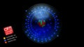 Californium atom, with element`s symbol