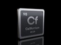 Californium Cf, element symbol from periodic table series