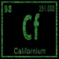 Californium Chemical Element, Green Edition Royalty Free Stock Photo