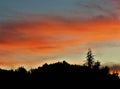 Californnia Sunset with Hills and Trees Royalty Free Stock Photo