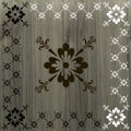 Caligraphic border floral on wood background