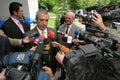 Calin Popescu Tariceanu with press