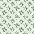Caliper and drawing compass line seamless pattern, architect studio theme. Vector graphics. Project design drawing tools